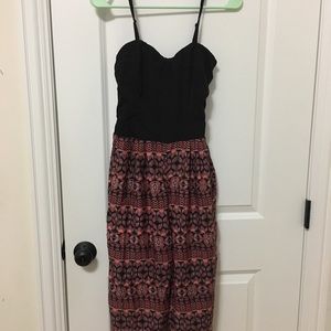 Discovery mixed media tank jumpsuit